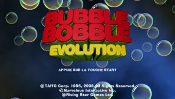 Bubble Bobble Evolution (EU) screen shot title